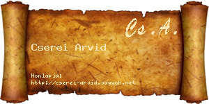 Cserei Arvid névjegykártya